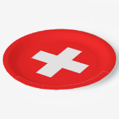スイス国旗 ペーパープレート (アングル)