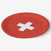 スイス国旗 ペーパープレート (アングル)