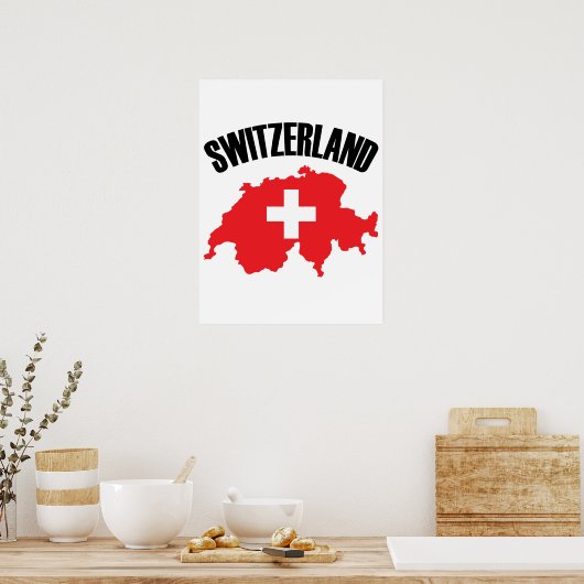 スイス国旗 ポスター (キッチン)