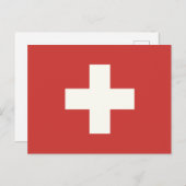 スイス国旗 ポストカード (正面/裏面)