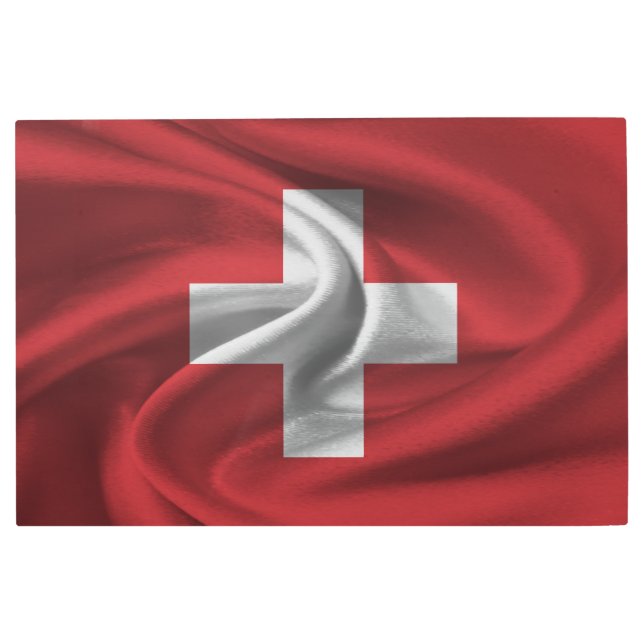 スイス国旗 メタルプリント (正面)