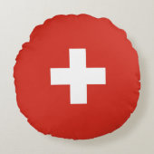 スイス国旗 ラウンドクッション (正面)
