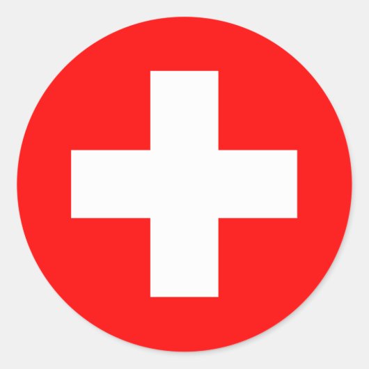 スイス国旗 ラウンドシール (正面)