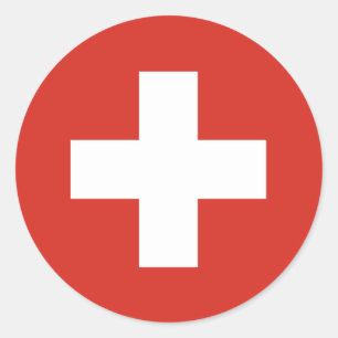 スイス国旗 ラウンドシール