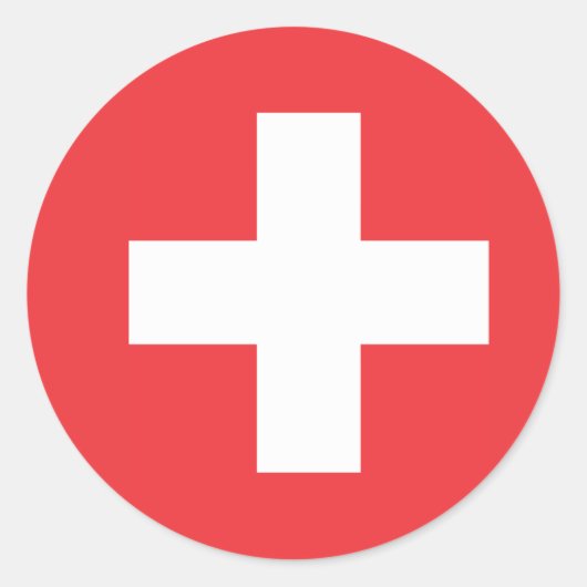 スイス国旗 ラウンドシール (正面)