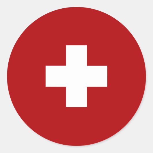 スイス国旗 ラウンドシール (正面)