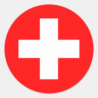 スイス国旗 ラウンドシール