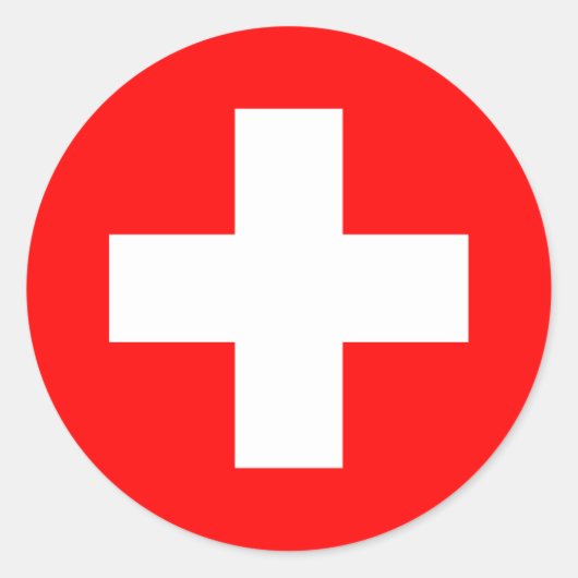 スイス国旗 ラウンドシール (正面)