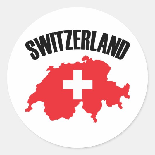 スイス国旗 ラウンドシール (正面)