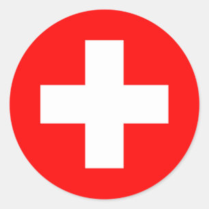 スイス国旗 ラウンドシール