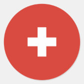 スイス国旗 ラウンドシール (正面)