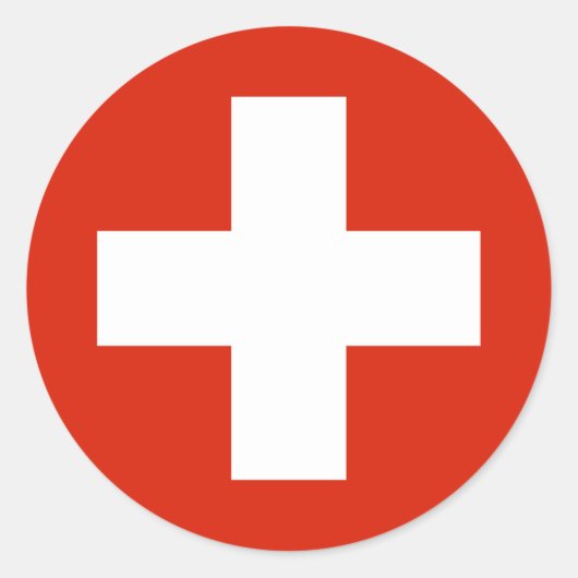 スイス国旗 ラウンドシール (正面)