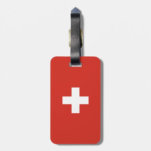 スイス国旗 ラゲッジタグ (裏面縦)