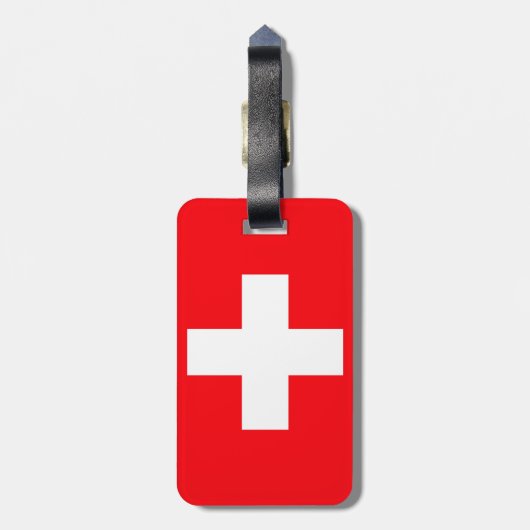 スイス国旗 ラゲッジタグ (裏面縦)