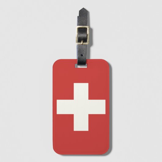 スイス国旗 ラゲッジタグ (正面縦)