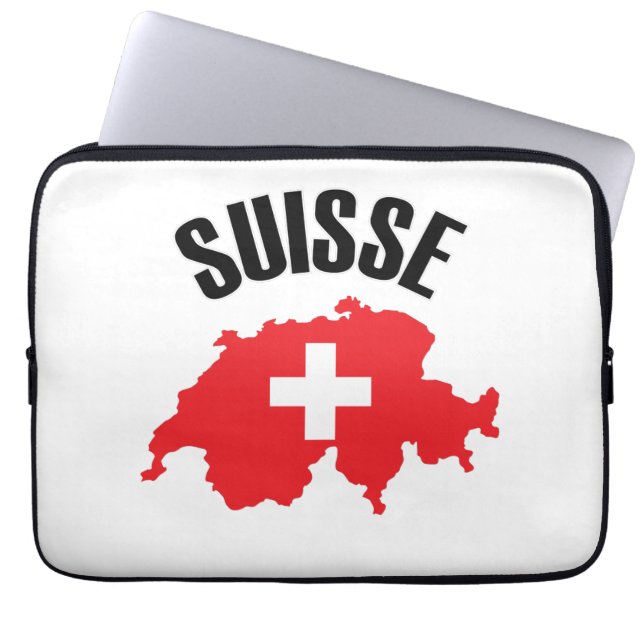 スイス国旗 ラップトップスリーブ (正面)