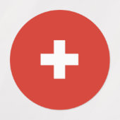 スイス国旗 ラベル (デザイン1)