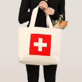 スイス国旗 ラージトートバッグ (正面(商品))