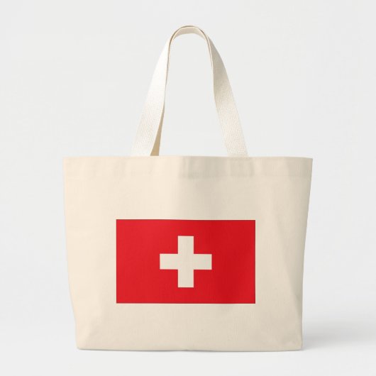 スイス国旗 ラージトートバッグ (正面)