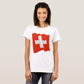 スイス国旗 レディースTシャツ Tシャツ (正面フル)