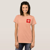スイス国旗+地図Tシャツ Tシャツ (正面フル)