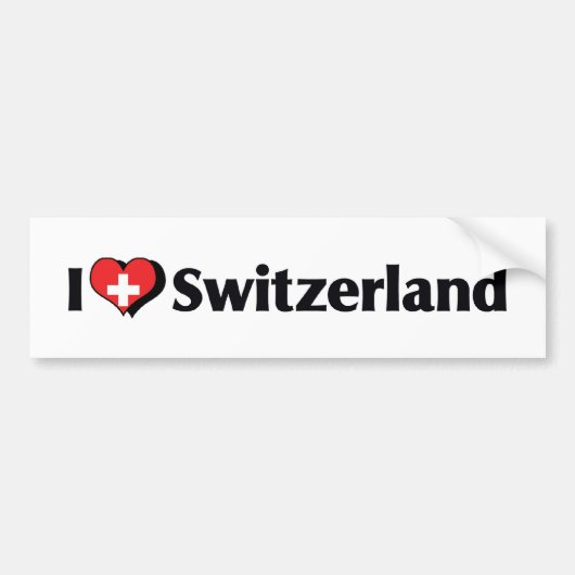 スイス国旗 愛 バンパーステッカー (正面)