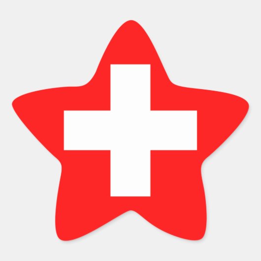 スイス国旗 星シール (正面)