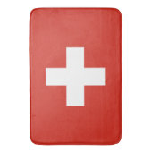 スイス国旗 – 白十字 バスマット (正面縦)