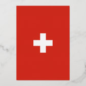 スイス国旗 箔招待状 (正面)