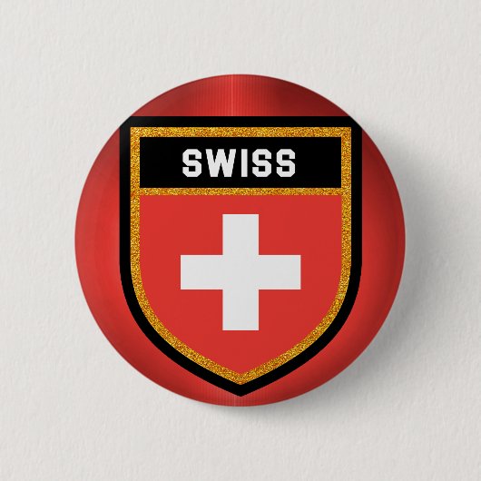 スイス国旗 缶バッジ (正面)