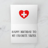 スイス国旗 誕生日おめでとう カード (内部)
