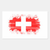 スイス国旗 長方形シール (正面)