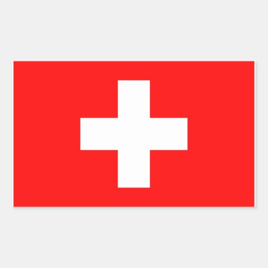 スイス国旗 長方形シール (正面)
