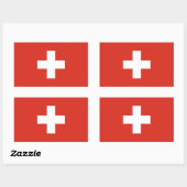 スイス国旗 長方形シール (シート)