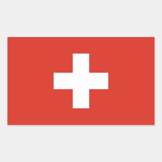 スイス国旗 長方形シール (正面)
