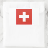 スイス国旗 長方形シール (バッグ)