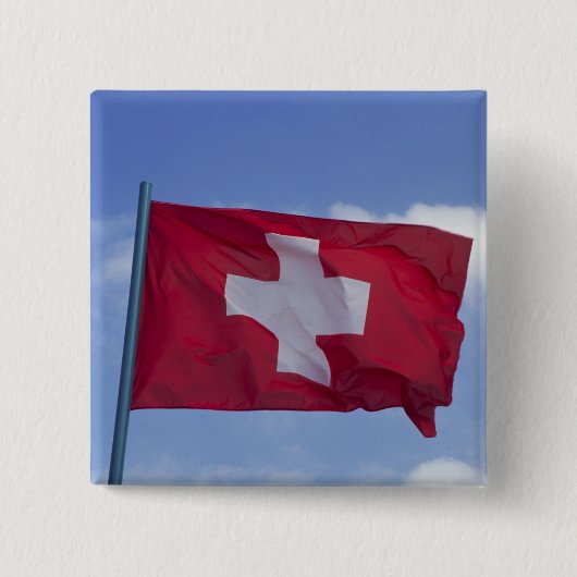 スイス国旗 RF) 缶バッジ (正面)