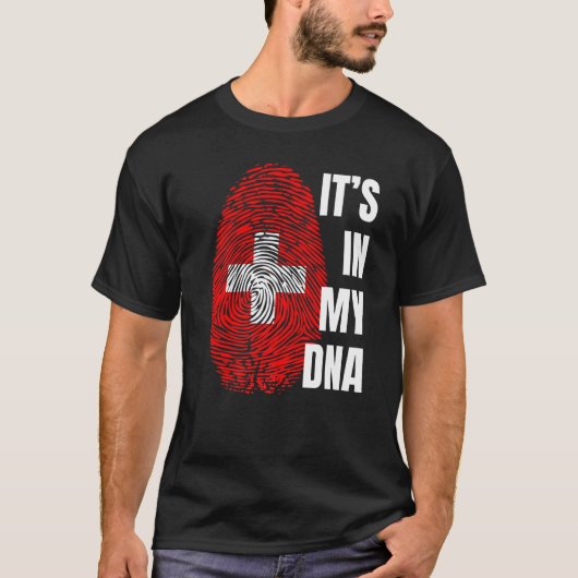 スイス国旗Dna指紋スイス Tシャツ (正面)