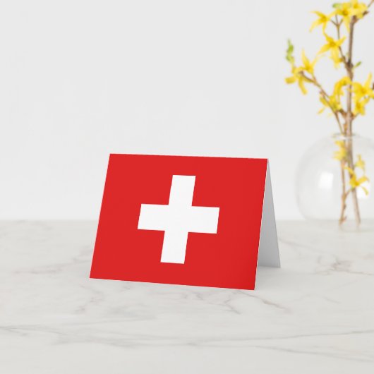 スイス国旗Notecard カード (黄色い花)