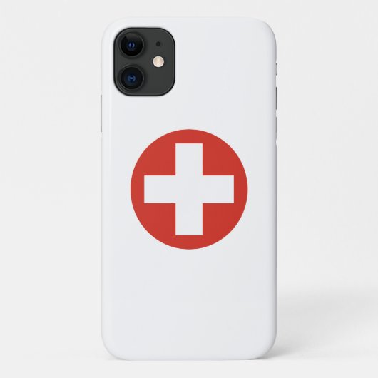 スイス国旗rounddel記号アーミーミリット Case-Mate iPhoneケース (裏面)