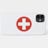 スイス国旗rounddel記号アーミーミリット Case-Mate iPhoneケース (裏面(横))