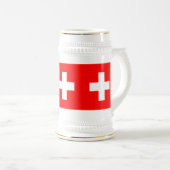 スイス国旗Schweizスイス ビールジョッキ (正面右)