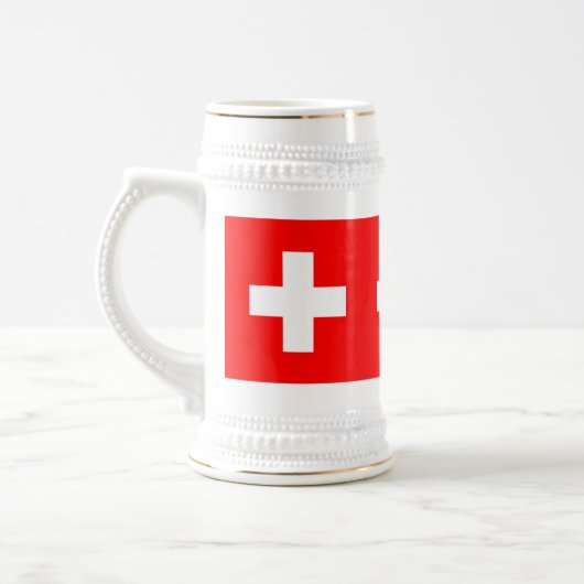 スイス国旗Schweizスイス ビールジョッキ (左)