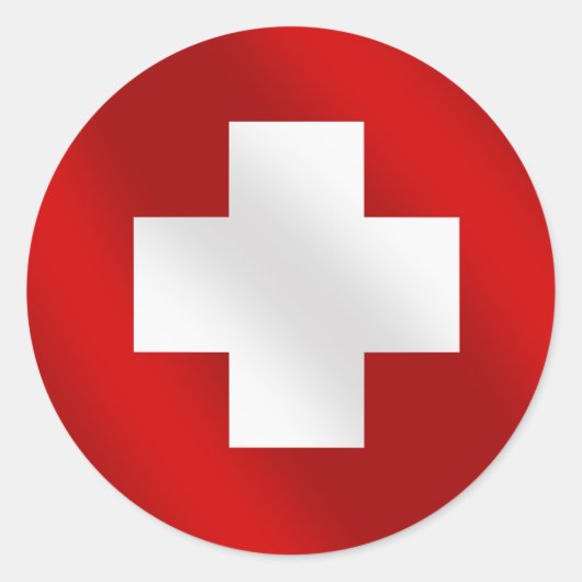 スイス国旗SuisseのSchweiz愛好家のための基本的なギフト ラウンドシール (正面)