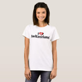 スイス国旗Tシャツ 愛してる Tシャツ (正面フル)