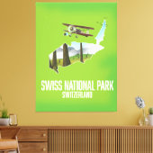 スイス国立公園スイスの地図 キャンバスプリント (インサイチュ (リビング))
