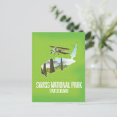 スイス国立公園、スイスの地図 ポストカード (スタンド正面)