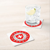 スイス国立日スイス国旗Edelweiss スクエアペーパーコースター (インサイチュ)