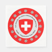 スイス国立日スイス国旗Edelweiss スタンダードランチョンナプキン (正面)