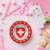 スイス国立日スイス国旗Edelweiss ペーパーボウル (パーティー)